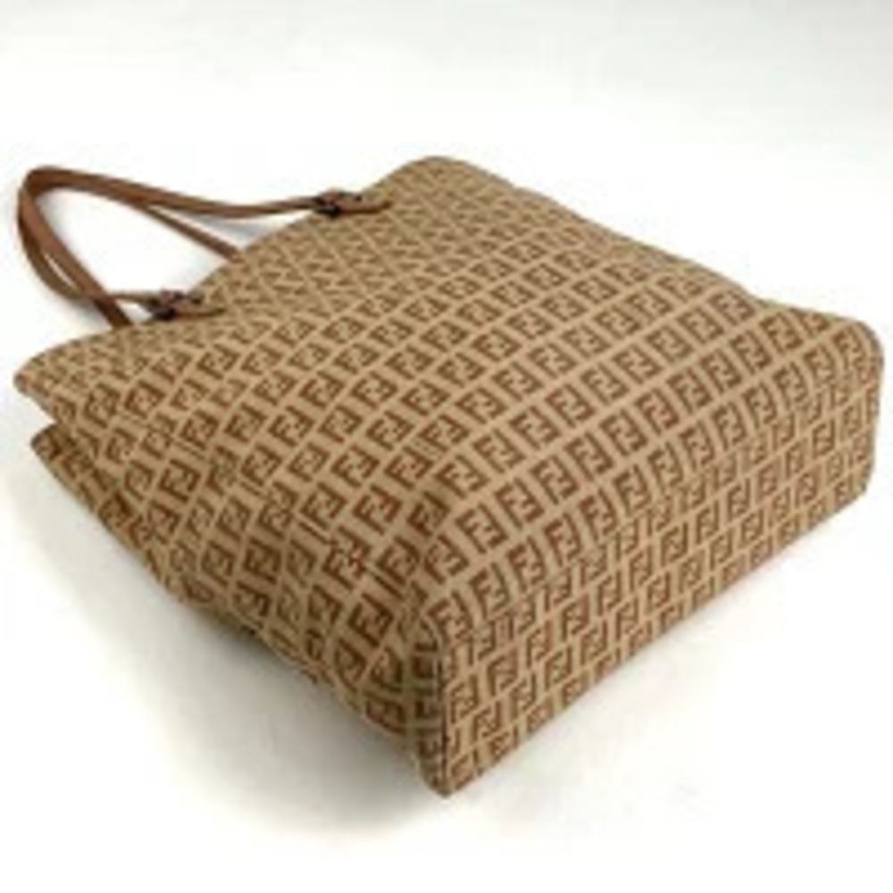 Fendi Handbag Tote Bag Beige Zucchino Canvas Pink